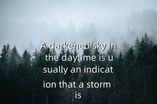 A darkened sky in the daytime is usually an indication that a storm is