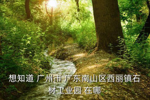 想知道 廣州市 廣東南山區西麗鎮石材工業園 在哪