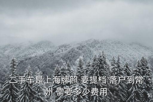 上海市車輛提檔多少錢，車輛提檔需要多少錢啊
