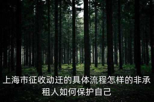 上海市征收動(dòng)遷的具體流程怎樣的非承租人如何保護(hù)自己