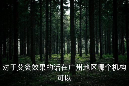 對于艾灸效果的話在廣州地區哪個機構可以