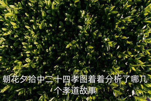 朝花夕拾中二十四孝圖著著分析了哪幾個孝道故事