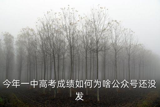 今年一中高考成績如何為啥公眾號還沒發