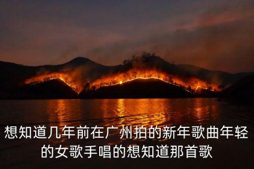 想知道幾年前在廣州拍的新年歌曲年輕的女歌手唱的想知道那首歌