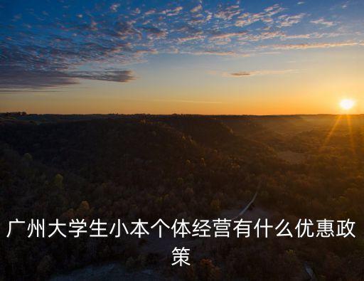 廣州荔灣區個體戶有補貼嗎，廣州大學生小本個體經營有什么優惠政策