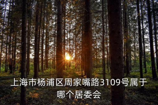 上海市楊浦區周家嘴路在哪條街道，上海市楊浦區周家嘴路3109號屬于哪個居委會