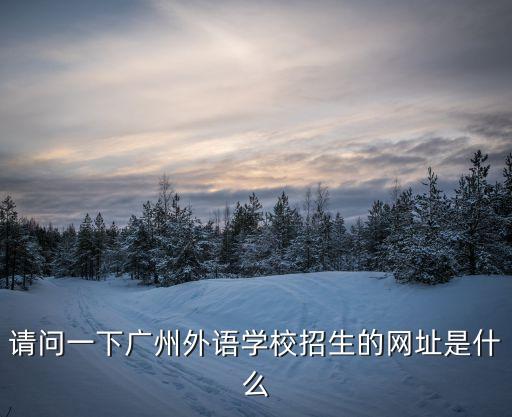 請問一下廣州外語學校招生的網址是什么