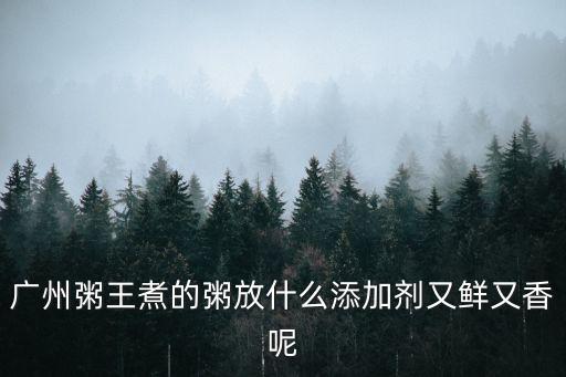 廣州粥王煮的粥放什么添加劑又鮮又香呢