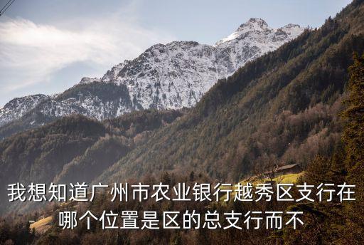 我想知道廣州市農業銀行越秀區支行在哪個位置是區的總支行而不