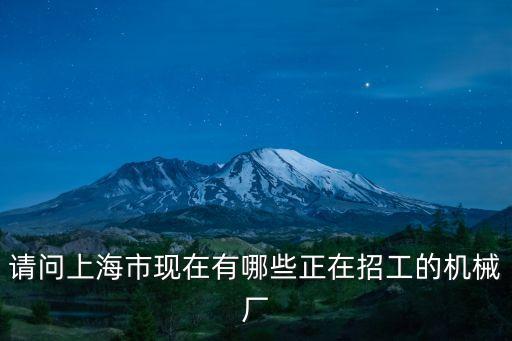 上海市岷山機械廠，上海有哪幾個機械廠待遇好點