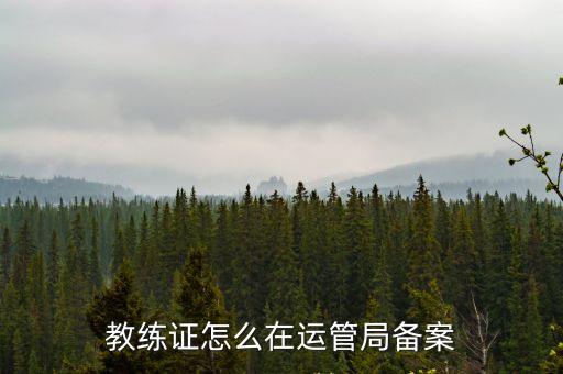 教練證怎么在運管局備案