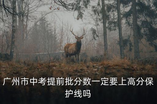 廣州市中考提前批分?jǐn)?shù)一定要上高分保護(hù)線嗎