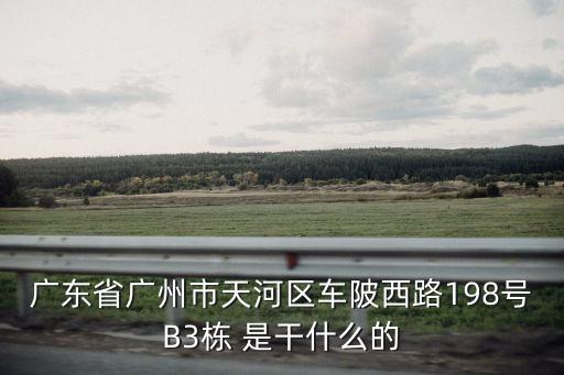 廣東省廣州市天河區(qū)車陂西路198號B3棟 是干什么的