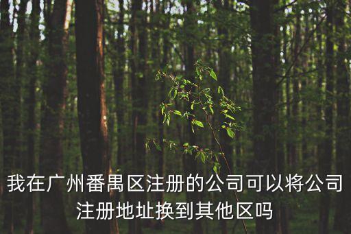 我在廣州番禺區(qū)注冊的公司可以將公司注冊地址換到其他區(qū)嗎