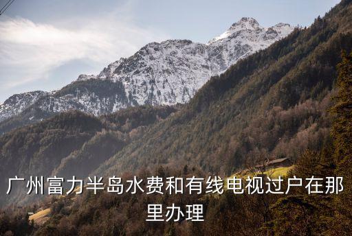 廣州富力半島水費和有線電視過戶在那里辦理