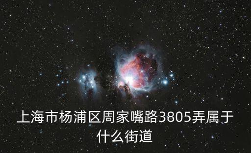 上海市楊浦區(qū)周家嘴路3805弄屬于什么街道