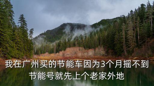 我在廣州買的節能車因為3個月搖不到節能號就先上個老家外地