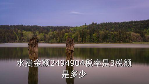 水費金額2494904稅率是3稅額是多少