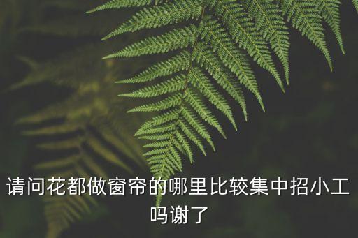 請問花都做窗簾的哪里比較集中招小工嗎謝了