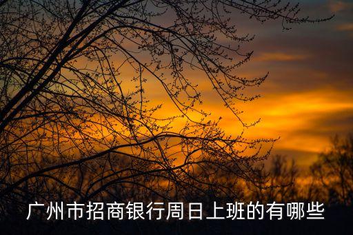 廣州招商銀行網點上班時間，廣州市招商銀行周日上班的有哪些