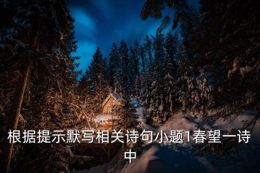 根據(jù)提示默寫相關詩句小題1春望一詩中