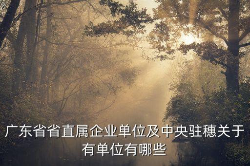 廣東省省直屬企業(yè)單位及中央駐穗關(guān)于有單位有哪些