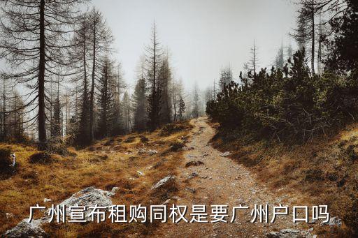 廣州宣布租購同權是要廣州戶口嗎