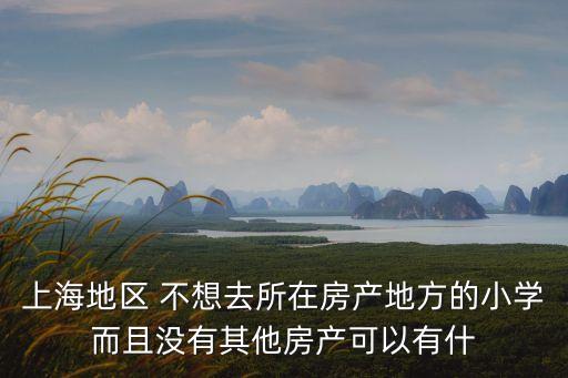 上海地區(qū) 不想去所在房產(chǎn)地方的小學(xué)而且沒有其他房產(chǎn)可以有什
