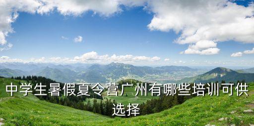 中學(xué)生暑假夏令營(yíng)廣州有哪些培訓(xùn)可供選擇