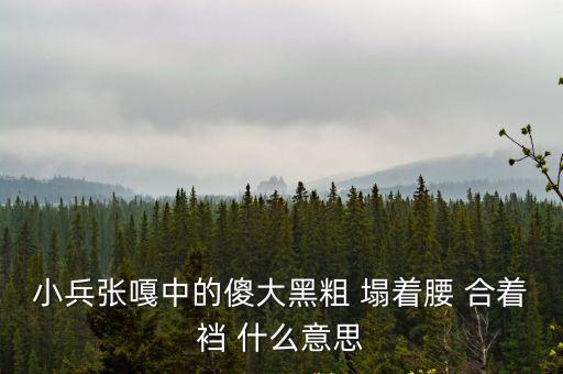 小兵張嘎中的傻大黑粗 塌著腰 合著襠 什么意思