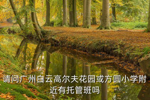 請問廣州白云高爾夫花園或方圓小學附近有托管班嗎