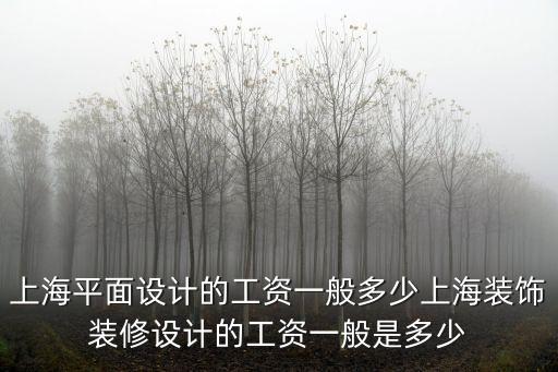上海平面設計的工資一般多少上海裝飾裝修設計的工資一般是多少