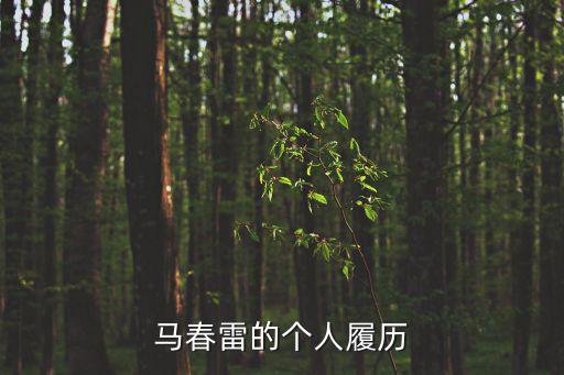 馬春雷的個人履歷