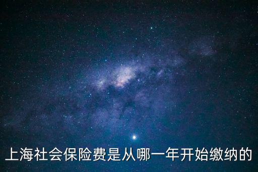 上海社會保險費是從哪一年開始繳納的