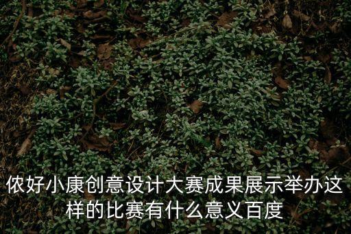 儂好小康創(chuàng)意設(shè)計大賽成果展示舉辦這樣的比賽有什么意義百度