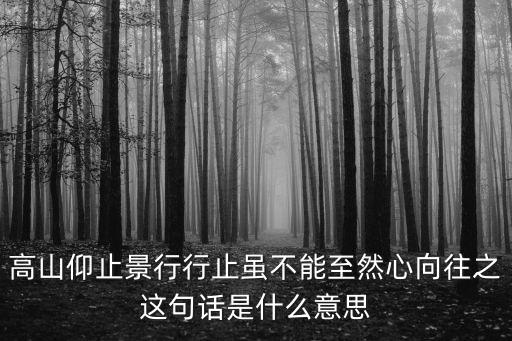 高山仰止景行行止雖不能至然心向往之這句話是什么意思