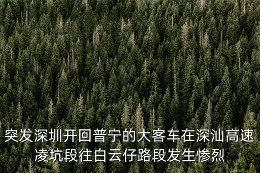 突發深圳開回普寧的大客車在深汕高速凌坑段往白云仔路段發生慘烈