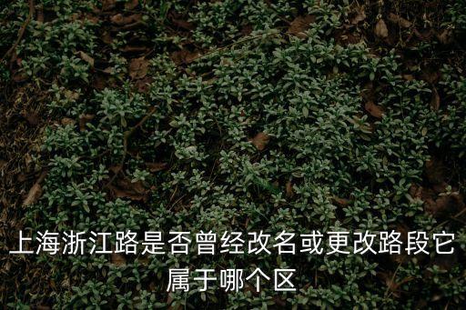 上海浙江路是否曾經改名或更改路段它屬于哪個區