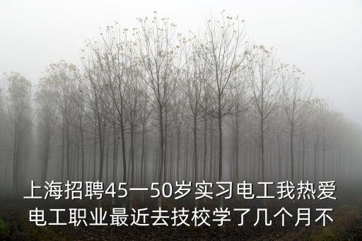 上海招聘45一50歲實習電工我熱愛電工職業最近去技校學了幾個月不