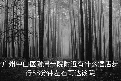 廣州中山醫附屬一院附近有什么酒店步行58分鐘左右可達該院