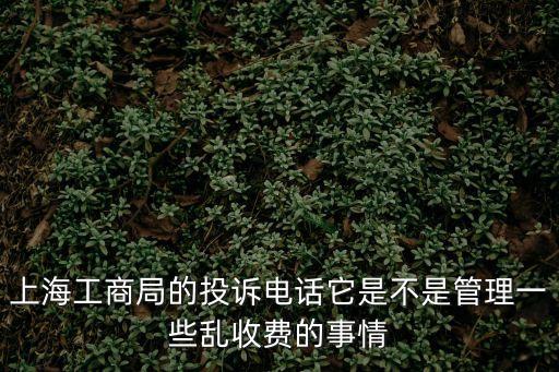 上海工商局的投訴電話它是不是管理一些亂收費的事情
