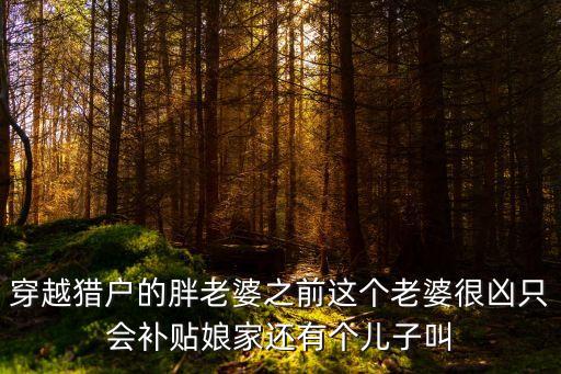 穿越獵戶的胖老婆之前這個老婆很兇只會補貼娘家還有個兒子叫