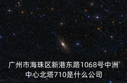 廣州市海珠區新港東路1068號中洲中心北塔710是什么公司