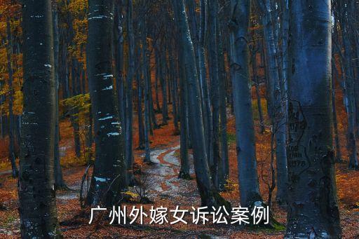 廣州外嫁女訴訟案例