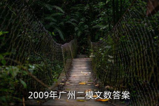 2009年廣州二模文數答案