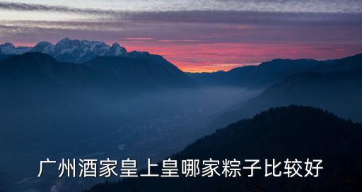 廣州酒家皇上皇哪家粽子比較好