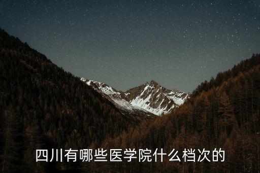 四川有哪些醫學院什么檔次的