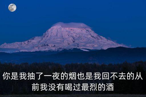 你是我抽了一夜的煙也是我回不去的從前我沒有喝過最烈的酒