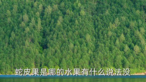 蛇皮果是哪的水果有什么說法沒