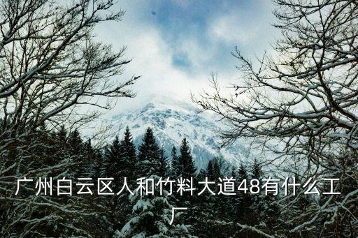廣州白云區人和竹料大道48有什么工廠